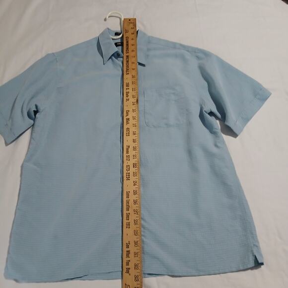 Brandini Men's Medium Powder Blue HSort-Sleeved Button-Up Shirt Seersucker - Picture 11 of 14
